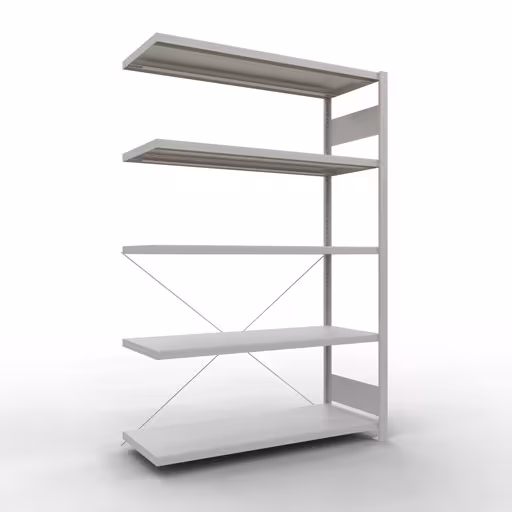 Stecksystem Anbauregal 2000x1300x500 mm, Typ 250 kg, lichtgrau aus der Kategorie Anbauregal mit der Artikelnummer 32855-130