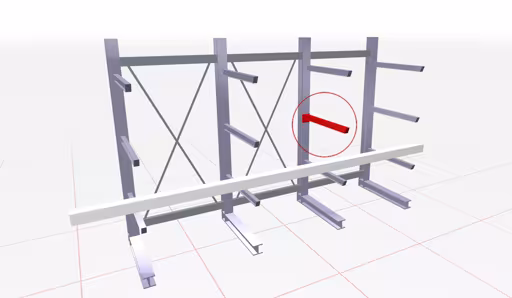 K 6000 Kragarm IPE 120 für IPE 240 - 330 mit Vorr. für Steckstift, 1000 mm, Maximallast 1575 kg, RAL 3000 von der Marke Schulte Lagertechnik aus der Produktreihe Kragarmregale