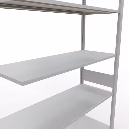 Anbauregal, Fachbodenregal Stecksystem MULTIplus150, 3000 x 1300 x 500 mm (HxBxT), 7 Fachböden, Längenriegel, RAL 7035 lichtgrau von der Marke Schulte Lagertechnik aus der Produktreihe Stecksystem