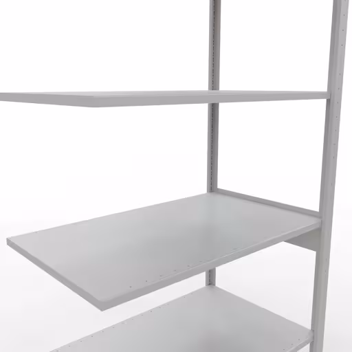 Abbildung Nr 13 des Artikels Anbauregal, Fachbodenregal Stecksystem MULTIplus85, 2500 x 1000 x 600 mm (HxBxT), 6 Fachböden, Längenriegel, RAL 7035 lichtgrau aus der Produktgruppe Stecksystem von der Marke Schulte Lagertechnik