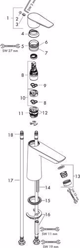 Hansgrohe Einhebel-Waschtischmischer TALIS E 110 Nennweite 15 ohne Ablaufgarnitur chrom