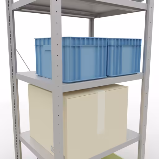 Abbildung Nr 10 des Artikels Grundregal, Fachbodenregal Stecksystem MULTIplus250, 2000 x 750 x 600 mm (HxBxT), 5 Fachböden, Kreuzstrebe, RAL 7035 lichtgrau aus der Produktgruppe Stecksystem von der Marke Schulte Lagertechnik