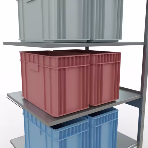 Abbildung Nr 15 des Artikels Anbauregal, Fachbodenregal Stecksystem MULTIplus150, 2500 x 1000 x 800 mm (HxBxT), 6 Fachböden, Kreuzstrebe, verzinkt aus der Produktgruppe Stecksystem von der Marke Schulte Lagertechnik