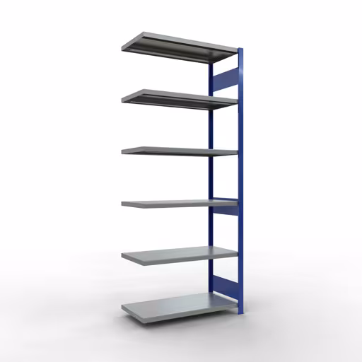 Anbauregal, Fachbodenregal Stecksystem MULTIplus330, 2500 x 1000 x 500 mm (HxBxT), 6 Fachböden, Längenriegel, RAL 5010 enzianblau/verzinkt von der Marke Schulte Lagertechnik Anbauregal, Fachbodenregal Stecksystem MULTIplus330, 2500 x 1000 x 500 mm (HxBxT), 6 Fachböden, Längenriegel, RAL 5010 enzianblau/verzinkt aus der Kategorie Anbauregal mit der Artikelnummer 13956-LR-B