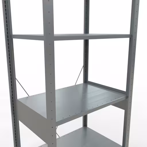 Produktbild Nr.7 des Artikels Grundregal, Fachbodenregal Stecksystem MULTIplus150, 2500 x 750 x 500 mm (HxBxT), 6 Fachböden, Kreuzstrebe, verzinkt aus der Produktreihe Stecksystem von der Marke Schulte Lagertechnik