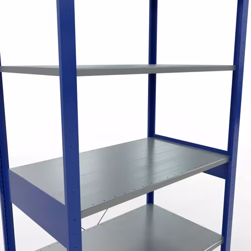 Grundregal, Fachbodenregal Stecksystem MULTIplus150, 2500 x 1000 x 600 mm (HxBxT), 6 Fachböden, Kreuzstrebe, RAL 5010/verzinkt von Schulte Lagertechnik aus der Kategorie Stecksystem