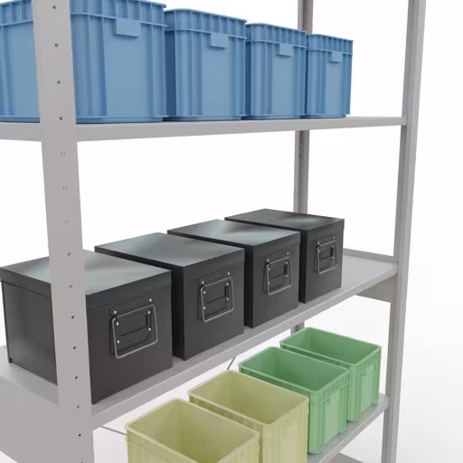 Produktbild Nr.15 des Artikels Stecksystem Grundregal 2500x1300x400 mm, Typ 150 kg, lichtgrau aus der Produktreihe Stecksystem von der Marke Schulte Lagertechnik