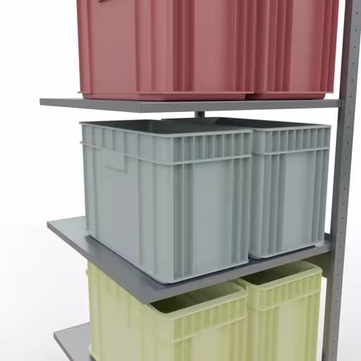 Anbauregal, Fachbodenregal Stecksystem MULTIplus150, 2500 x 750 x 800 mm (HxBxT), 6 Fachböden, Längenriegel, verzinkt von Schulte Lagertechnik aus der Kategorie Stecksystem