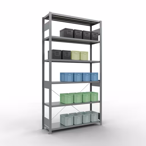 Abbildung Nr 14 des Artikels Stecksystem Grundregal 2500x1300x400 mm, Typ 250 kg, verzinkt aus der Produktgruppe Stecksystem von der Marke Schulte Lagertechnik