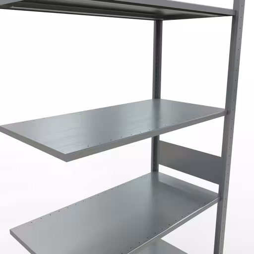 Abbildung Nr 15 des Artikels Anbauregal, Fachbodenregal Stecksystem MULTIplus85, 3000 x 1000 x 500 mm (HxBxT), 7 Fachböden, Längenriegel, verzinkt aus der Produktgruppe Stecksystem von der Marke Schulte Lagertechnik