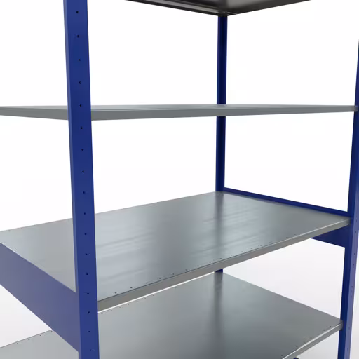 Produktbild Nr.6 des Artikels Grundregal, Fachbodenregal Stecksystem MULTIplus150, 2500 x 1300 x 800 mm (HxBxT), 6 Fachböden, Längenriegel, RAL 5010 enzianblau/verzinkt aus der Produktreihe Stecksystem von der Marke Schulte Lagertechnik