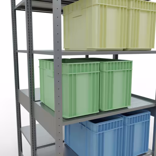 Grundregal, Doppelregal, Fachbodenregal Stecksystem MULTIplus150, 2500 x 1000 x (2x600) mm (HxBxT), 2x6 Fachböden, Längenriegel, verzinkt von der Marke Schulte Lagertechnik aus der Produktreihe Fachbodenregale