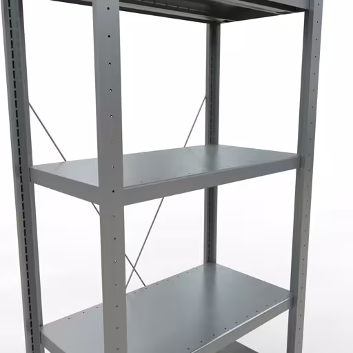 Grundregal, Fachbodenregal Stecksystem MULTIplus250, 2000 x 750 x 400 mm (HxBxT), 5 Fachböden, Kreuzstrebe, verzinkt von der Marke Schulte Lagertechnik aus der Produktreihe Stecksystem