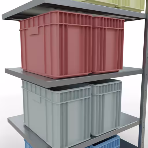 Abbildung Nr 8 des Artikels Anbauregal, Fachbodenregal Stecksystem MULTIplus250, 2000 x 1000 x 800 mm (HxBxT), 5 Fachböden, Längenriegel, verzinkt aus der Produktgruppe Stecksystem von der Marke Schulte Lagertechnik