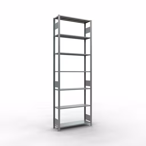 Grundregal, Fachbodenregal Stecksystem MULTIplus150, 3000 x 1000 x 300 mm (HxBxT), 7 Fachböden, Längenriegel, verzinkt von Schulte Lagertechnik mit der Artikelnr. 12732-LR