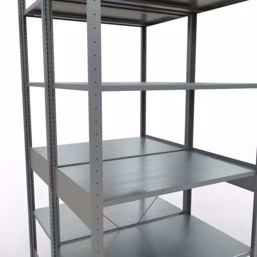 Abbildung Nr 14 des Artikels Grundregal, Doppelregal, Fachbodenregal Stecksystem MULTIplus150, 2500 x 1000 x (2x600) mm (HxBxT), 2x6 Fachböden, Kreuzstrebe, verzinkt aus der Produktgruppe Fachbodenregale von der Marke Schulte Lagertechnik