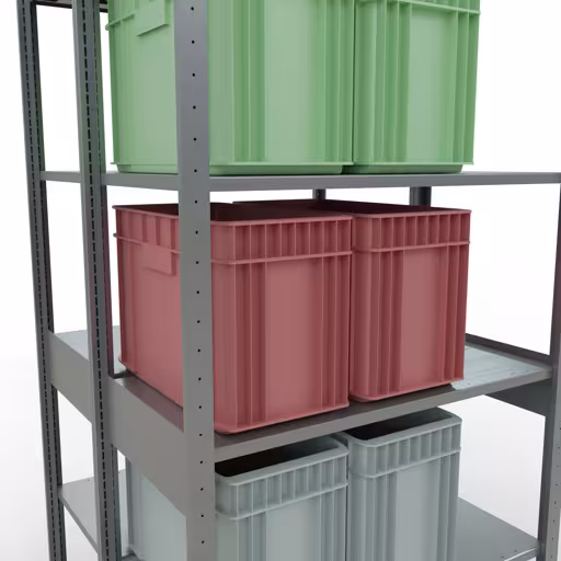 Abbildung Nr 13 des Artikels Grundregal, Doppelregal, Fachbodenregal Stecksystem MULTIplus150, 2500 x 1000 x (2x500) mm (HxBxT), 2x6 Fachböden, Längenriegel, verzinkt aus der Produktgruppe Fachbodenregale von der Marke Schulte Lagertechnik