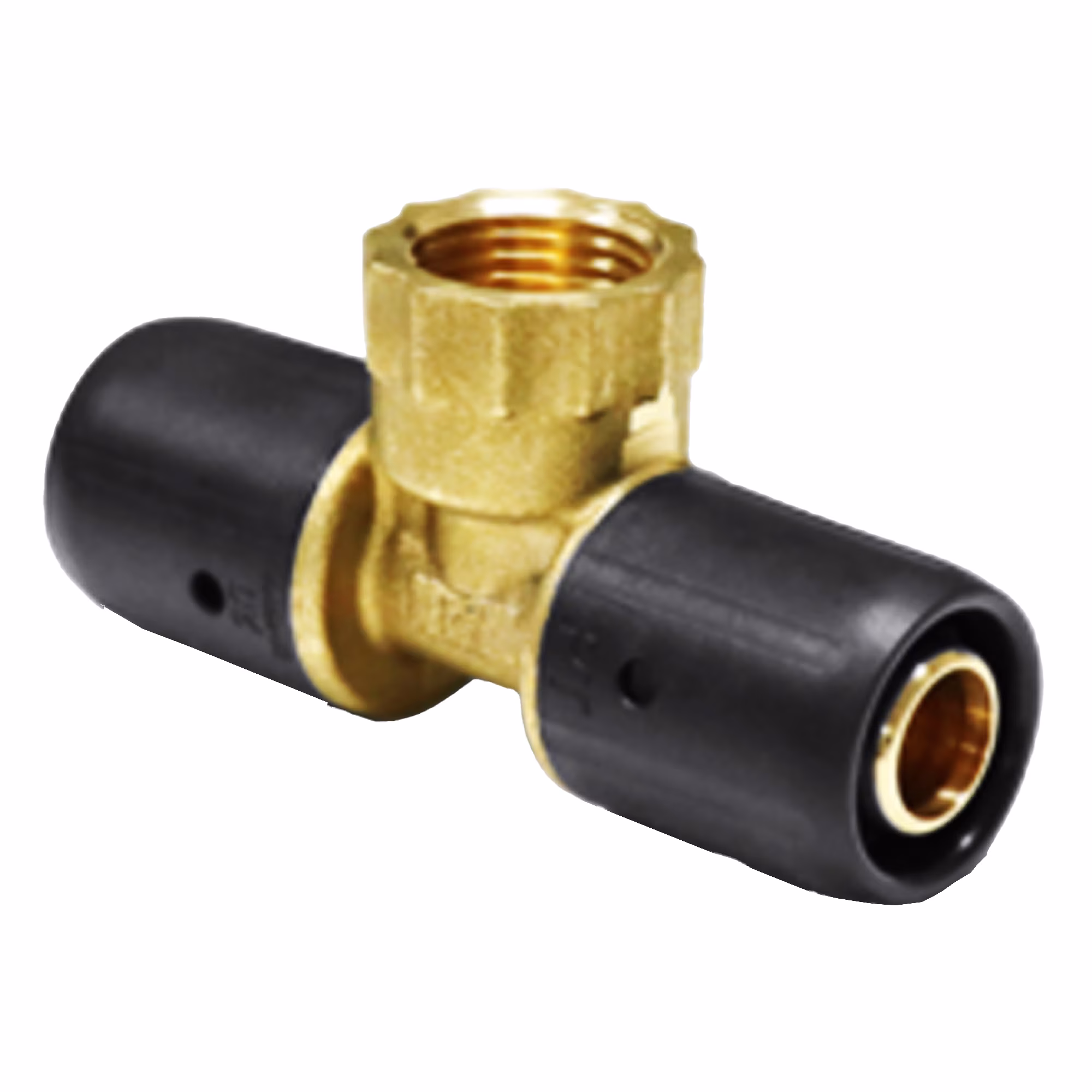 Pipetec Steckfitting T-Stück mit Innengewinde aus der Kategorie Steckfittings mit der Teilenummer SPTI160416, Bronze, Rauchrohr