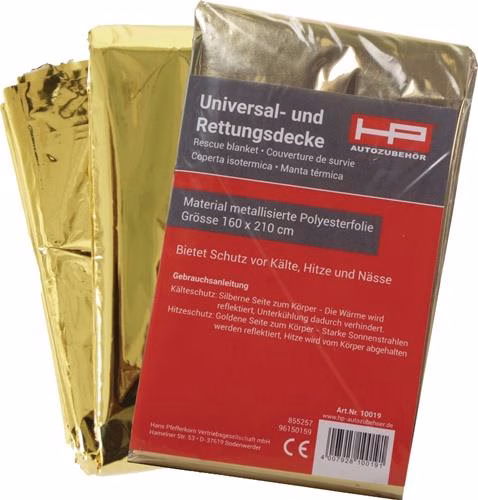 Rettungsdecke DIN 13164 L2100xB1600xH0,2 circa mm Faltmaß circa 144x80x20mm von der Marke HP Autozubehör Rettungsdecke DIN 13164 L2100xB1600xH0,2 circa mm Faltmaß circa 144x80x20mm aus der Kategorie HP Autozubehör mit der Teilenummer 4000818628
