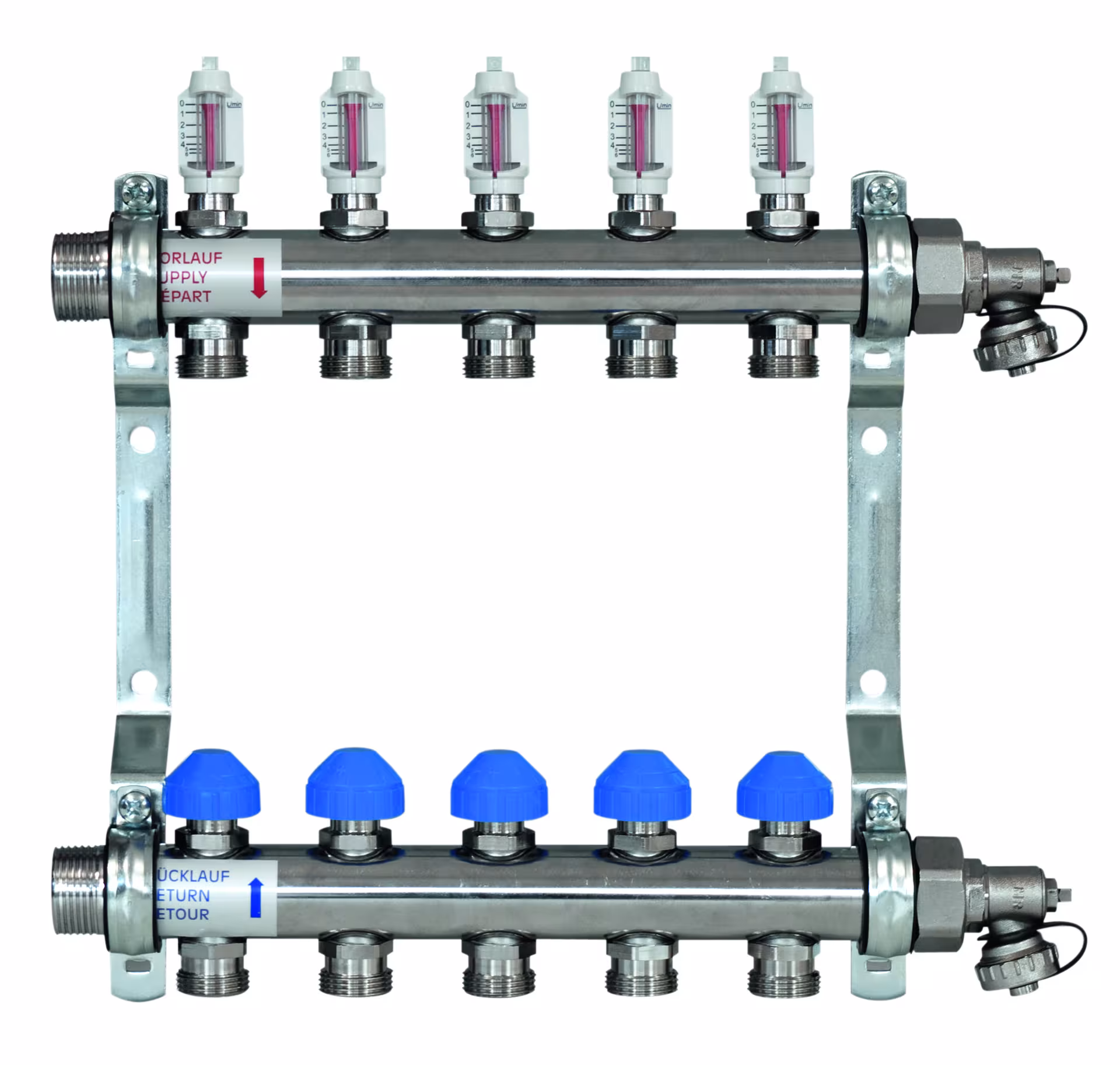 Verteiler Edelstahl PREMIUM von Zewotherm Verteiler Edelstahl PREMIUM aus der Kategorie Fußbodenheizungs-Verteiler