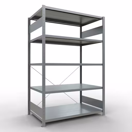 Stecksystem Grundregal 2000x1300x800 mm, Typ 250 kg, verzinkt aus der Kategorie Grundregal mit der Artikelnummer 12980-130