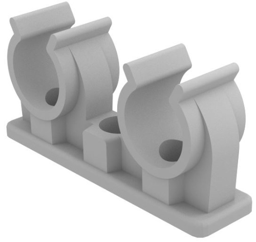 100 Stück - Gerlach PP-Rohrclipse, doppelt, Abmessung: 12mm 100 Stück - Gerlach PP-Rohrclipse, doppelt, Abmessung: 12mm