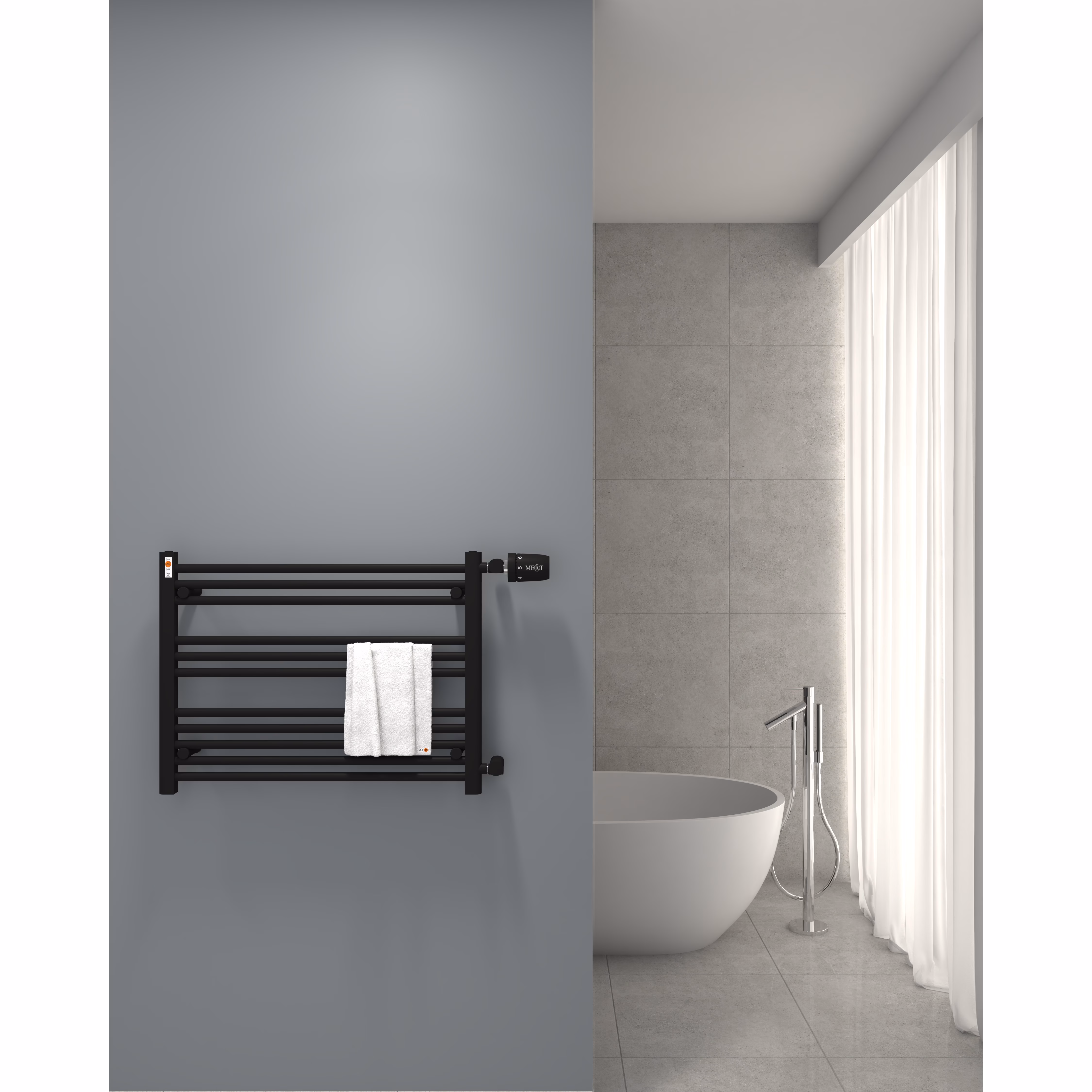 MERT Austausch Badheizkörper, schwarz, gerade Seitenanschluss aus der Kategorie Badheizkörper Seitenanschluss mit der Teilenummer 1-80x060-ASR-50-BLACK
