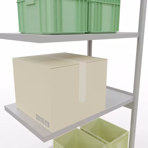 Abbildung Nr 11 des Artikels Anbauregal, Fachbodenregal Stecksystem MULTIplus250, 3000 x 1000 x 600 mm (HxBxT), 7 Fachböden, Längenriegel, RAL 7035 lichtgrau aus der Produktgruppe Stecksystem von der Marke Schulte Lagertechnik