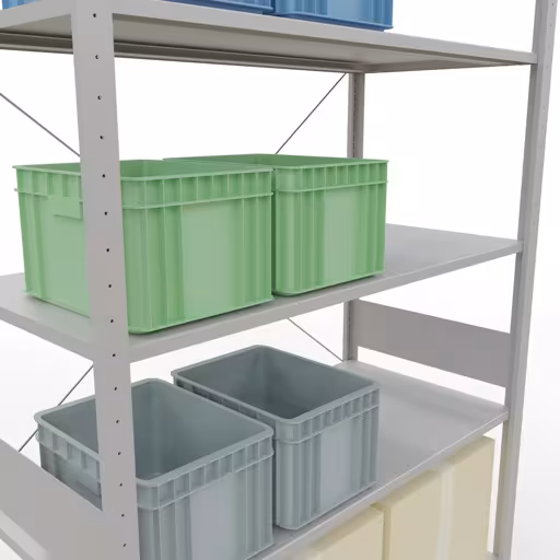Andere Ansicht des Artikels Stecksystem Grundregal 3000x1300x600 mm, Typ 150 kg, lichtgrau aus der Kategorie Stecksystem