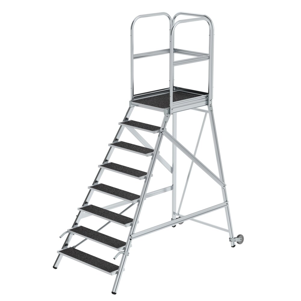 Munk Podesttreppe einseitig begehbar mit Rollen& Griffen Korrundbesch. R13 aus der Kategorie Podesttreppen mit der Artikelnr. 055108