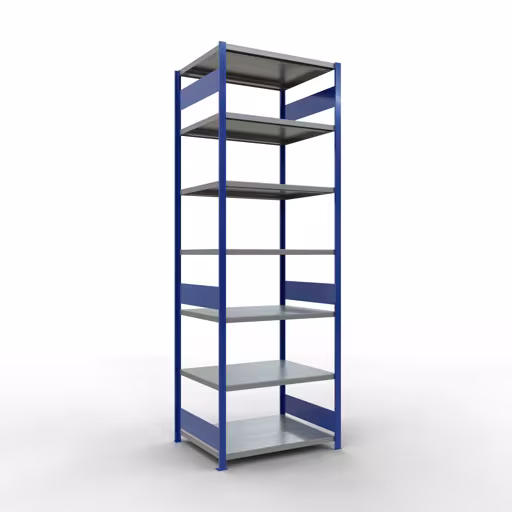 Grundregal, Fachbodenregal Stecksystem MULTIplus330, 3000 x 1000 x 800 mm (HxBxT), 7 Fachböden, Längenriegel, RAL 5010 enzianblau/verzinkt von der Marke Schulte Lagertechnik Grundregal, Fachbodenregal Stecksystem MULTIplus330, 3000 x 1000 x 800 mm (HxBxT), 7 Fachböden, Längenriegel, RAL 5010 enzianblau/verzinkt aus der Kategorie Grundregal mit der Artikelnummer 13982-LR-B