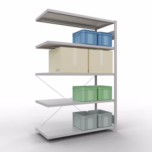 Abbildung Nr 14 des Artikels Stecksystem Anbauregal 2000x1300x600 mm, Typ 250 kg, lichtgrau aus der Produktgruppe Stecksystem von der Marke Schulte Lagertechnik