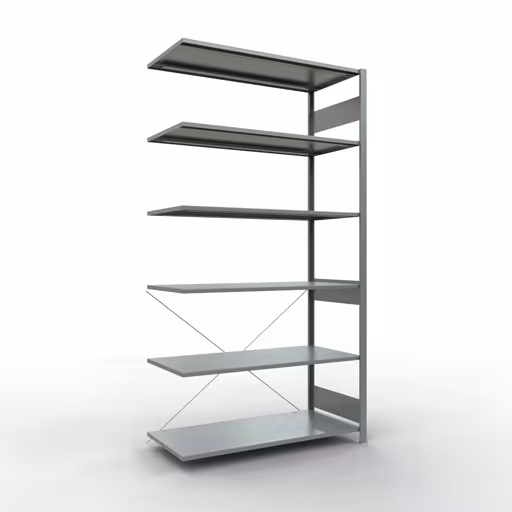 Stecksystem Anbauregal 2500x1300x600 mm, Typ 150 kg, verzinkt aus der Kategorie Anbauregal mit der Artikelnummer 12766-130