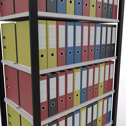 Grundregal, Büro-Fachbodenregal Stecksystem MULTIplus150, 2300 x 1000 x 600 mm (HxBxT), 7 Fachböden, Längenriegel, mit Mittelanschlag, schwarz/lichtgrau von der Marke Schulte Lagertechnik aus der Produktreihe Büroregale