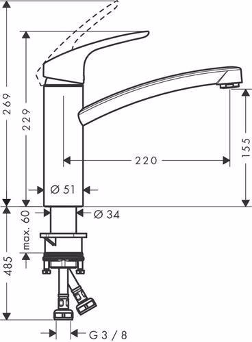 Hansgrohe Einhebel-Küchenmischer 160 FOCUS DN 15 chrom
