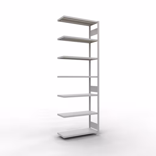 Anbauregal, Fachbodenregal Stecksystem MULTIplus330, 3000 x 1000 x 400 mm (HxBxT), 7 Fachböden, Längenriegel, RAL 7035 lichtgrau aus der Kategorie Anbauregal mit der Artikelnummer 33847-LR