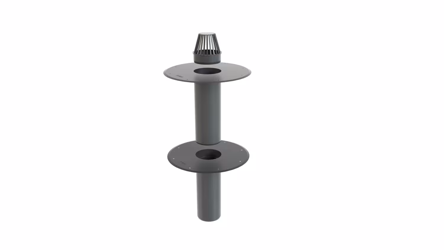 Flavent senkrechte Dach- und Balkonabläufe DN 75, mit Hart-PVC Flansch von Klöber mit der Artikelnr. KF6500