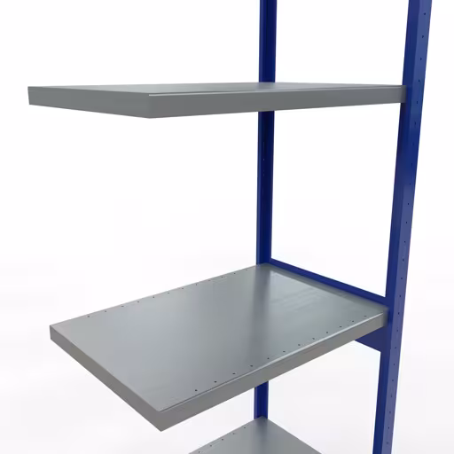 Abbildung Nr 15 des Artikels Anbauregal, Fachbodenregal Stecksystem MULTIplus250, 3000 x 750 x 500 mm (HxBxT), 7 Fachböden, Längenriegel, RAL 5010 enzianblau/verzinkt/verzinkt aus der Produktgruppe Stecksystem von der Marke Schulte Lagertechnik
