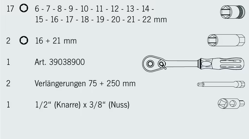 3/8" PROJAHN professional Steckschlüssel-Koffer 23-teilig von PROJAHN aus der Kategorie Handwerkzeuge