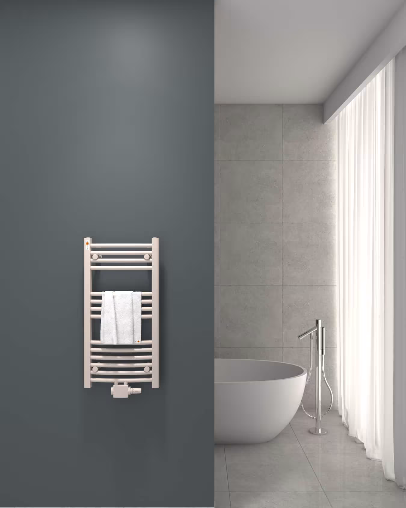 MERT Badheizkörper weiß gebogen, 400*800 mm, Mittelanschluss von der Marke MERT MERT Badheizkörper weiß gebogen, Mittelanschluss Typ Größe: 400x800 mm aus der Kategorie Bad-Heizkörper mit der Artikelnr. 2-40x080-M