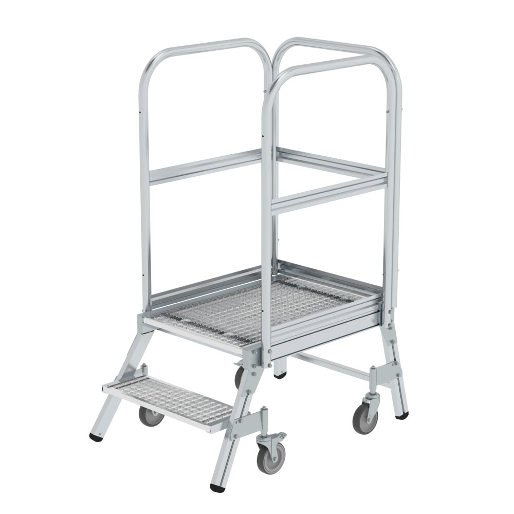 Munk Podesttreppe einseitig begehbar mit Federrollen Stahl-Gitterrost aus der Kategorie Podesttreppen mit der Artikelnr. 051102, Moebel