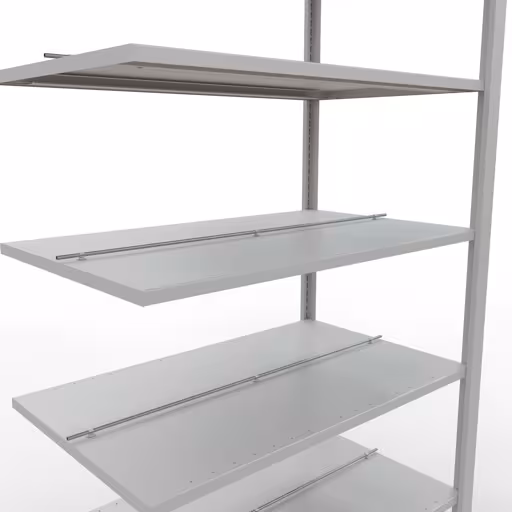 Abbildung Nr 15 des Artikels Anbauregal, Büro-Fachbodenregal Stecksystem MULTIplus150, 2300 x 1000 x 600 mm (HxBxT), 7 Fachböden, Längenriegel, mit Mittelanschlag, lichtgrau aus der Produktgruppe Büroregale von der Marke Schulte Lagertechnik