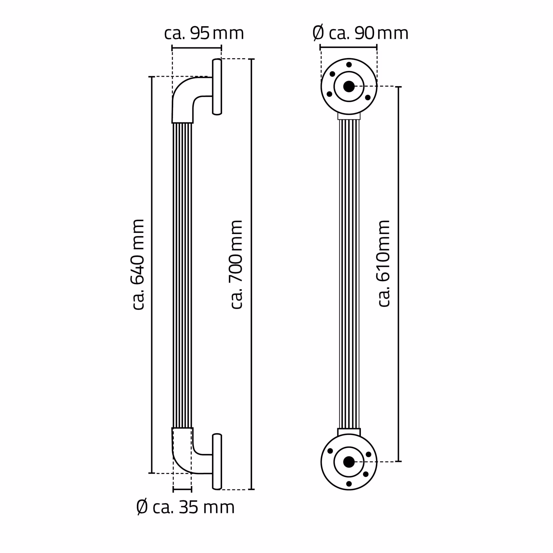 Zusatzbild des Artikels Haltegriff Max L, chromfarben glänzend, ABS Zusatzbild des Artikels Haltegriff Max L, chromfarben glänzend, ABS aus Haltegriffe