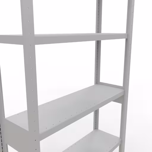 Grundregal, Fachbodenregal Stecksystem MULTIplus250, 2500 x 1000 x 300 mm (HxBxT), 6 Fachböden, Längenriegel, RAL 7035 lichtgrau von Schulte Lagertechnik mit der Artikelnr. 32831-LR