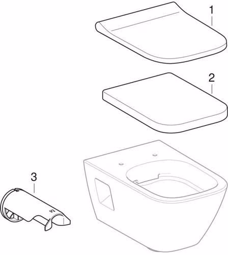 Geberit Renova Plan Wand-WC Tiefspüler teilgeschlossene Form, Rimfree, weiß