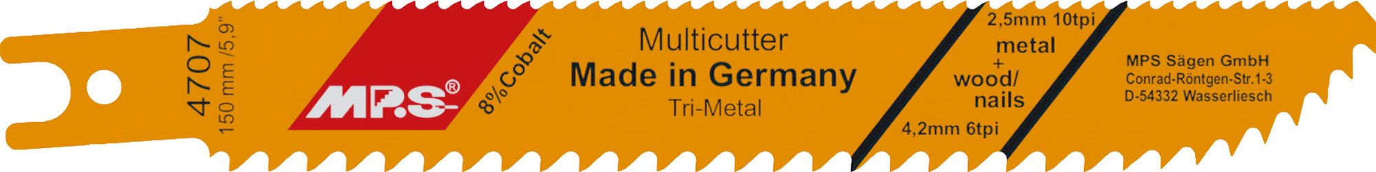 MPS Tri-Metall-Säbelsägeblatt Holz nagelfest aus der Kategorie Säbelsägeblatt mit der Artikelnummer 4707-2