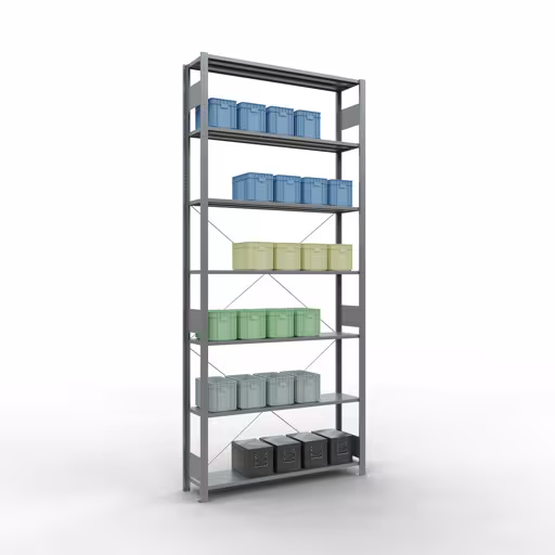 Produktbild Nr.6 des Artikels Stecksystem Grundregal 3000x1300x300 mm, Typ 150 kg, verzinkt aus der Produktreihe Stecksystem von der Marke Schulte Lagertechnik