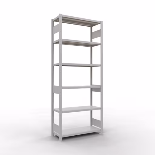 Grundregal, Fachbodenregal Stecksystem MULTIplus330, 2500 x 1000 x 400 mm (HxBxT), 6 Fachböden, Längenriegel, RAL 7035 lichtgrau aus der Kategorie Grundregal mit der Artikelnummer 33841-LR