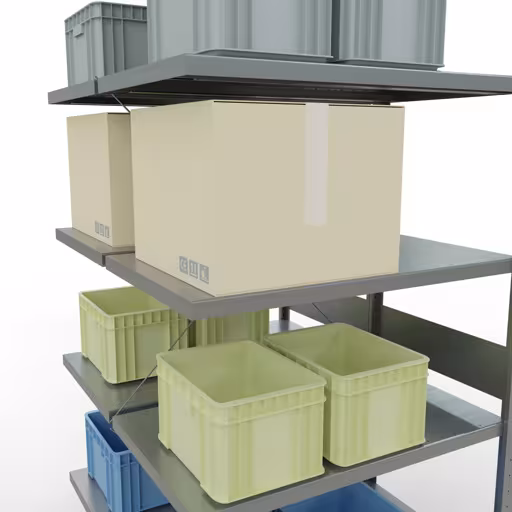Anbauregal, Doppelregal, Fachbodenregal Stecksystem MULTIplus250, 3000 x 1000 x (2x600) mm (HxBxT), 2x7 Fachböden, Kreuzstrebe, verzinkt von der Marke Schulte Lagertechnik aus der Produktreihe Fachbodenregale