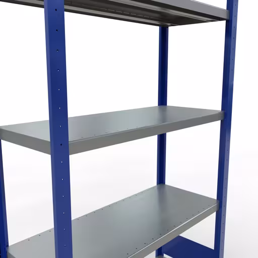 Abbildung Nr 13 des Artikels Grundregal, Fachbodenregal Stecksystem MULTIplus250, 2000 x 1000 x 400 mm (HxBxT), 5 Fachböden, Längenriegel, RAL 5010 enzianblau/verzinkt aus der Produktgruppe Stecksystem von der Marke Schulte Lagertechnik
